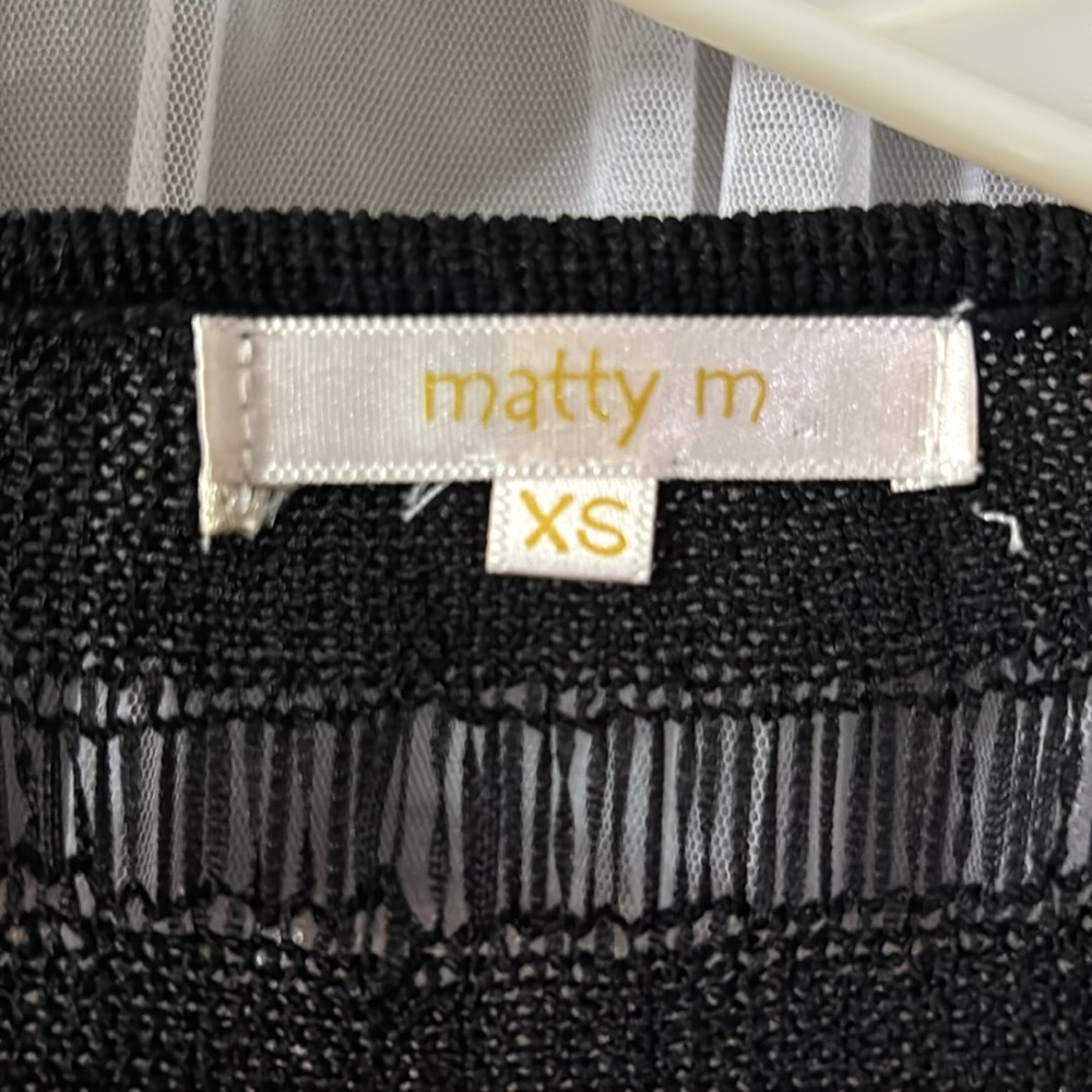 Sassy and sexy black sweater top!  See through!  Lots of stretch! - Picture 3 of 7